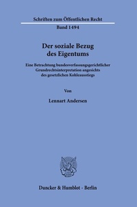 Abbildung von: Der soziale Bezug des Eigentums. - Duncker & Humblot