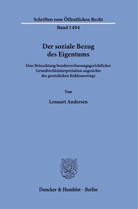 Abbildung von: Der soziale Bezug des Eigentums. - Duncker & Humblot