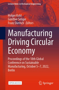 Enlarge image Cover: Manufacturing Driving Circular Economy - Springer