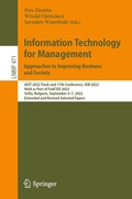 Cover: Information Technology for Management: Approaches to Improving Business and Society - Springer
