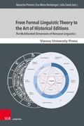 Cover: From Formal Linguistic Theory to the Art of Historical Editions - Brill Deutschland