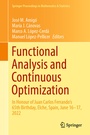 Cover: Functional Analysis and Continuous Optimization - Springer