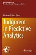 Cover: Judgment in Predictive Analytics - Springer