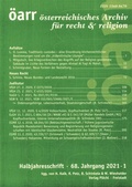 Cover: &Ouml;sterreichisches Archiv f&uuml;r Recht und Religion - PL&Ouml;CHL Bernhard