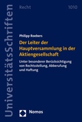 Abbildung von: Der Leiter der Hauptversammlung in der Aktiengesellschaft - Nomos