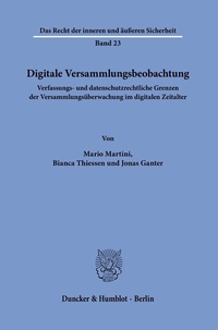 Abbildung von: Digitale Versammlungsbeobachtung. - Duncker & Humblot