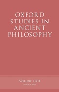 Cover: Oxford Studies in Ancient Philosophy, Volume 62 - Oxford University Press