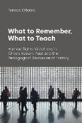 Cover: What to Remember, What to Teach - Equinox Publishing Ltd