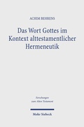 Cover: Das Wort Gottes im Kontext alttestamentlicher Hermeneutik - Mohr Siebeck