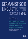 Cover: Morphologische und syntaktische Variation in den deutschen Regionalsprachen - Georg Olms Verlag