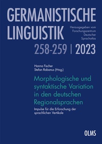 Abbildung von: Morphologische und syntaktische Variation in den deutschen Regionalsprachen - Georg Olms Verlag