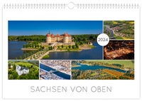 Abbildung von: Kalender Sachsen von oben 2024 - Luftaufnahmen - K4Verlag