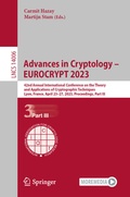 Cover: Advances in Cryptology - EUROCRYPT 2023 - Springer