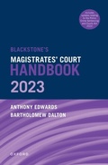 Cover: Blackstone's Magistrates' Court Handbook 2023 - OUP eBook