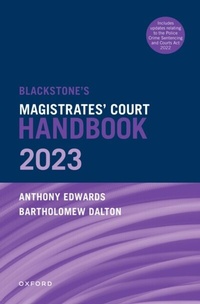 Abbildung von: Blackstone's Magistrates' Court Handbook 2023 - OUP eBook