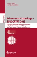 Cover: Advances in Cryptology - EUROCRYPT 2023 - Springer