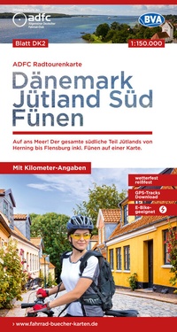 Abbildung von: ADFC-Radtourenkarte DK2 Dänemark/Jütland Süd/ Fünen 1:150.000, reiß- und wetterfest, E-Bike geeignet, GPS-Tracks Download, mit Bett+Bike Symbolen, mit Kilometer-Angaben - BVA BikeMedia