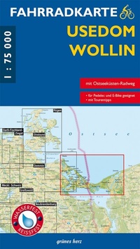 Abbildung von: Fahrradkarte Usedom, Wollin - grünes herz