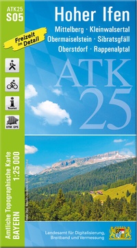 Abbildung von: ATK25-S05 Hoher Ifen (Amtliche Topographische Karte 1:25000) - Landesamt für Digitalisierung, Breitband und Vermessung, Bayern