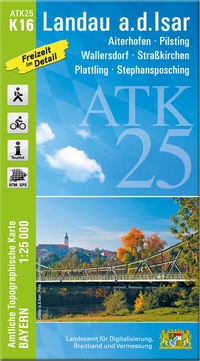 Abbildung von: ATK25-K16 Landau a.d.Isar (Amtliche Topographische Karte 1:25000) - Landesamt für Digitalisierung, Breitband und Vermessung, Bayern