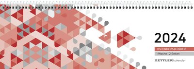 Abbildung von: Tischquerkalender rot 2024 29,6x9,9 - Zettler