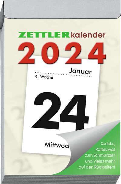 Abbildung von: Tagesabreißkalender L 2024 6,6x9,9 - Zettler
