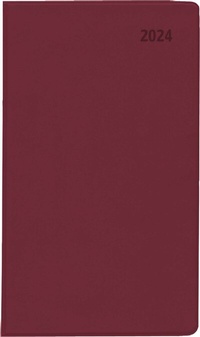Abbildung von: Taschenplaner bordeaux 2024 - Bürokalender 9,5x16 cm - 64 Seiten - 1 Woche auf 1 Seite - separates Adressheft - faltbar - Notizheft - 540-1101 - Zettler