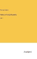 Cover: History of english poetry - Anatiposi Verlag