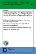 Cover: Food sovereignty, food security and the contribution of agricultural law - Nomos