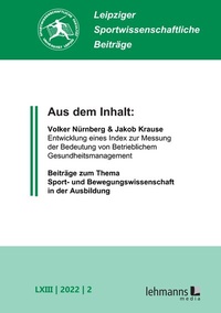 Abbildung von: Leipziger Sportwissenschaftliche Beiträge - Lehmanns Media