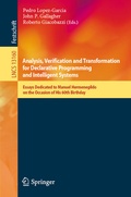 Cover: Analysis, Verification and Transformation for Declarative Programming and Intelligent Systems - Springer