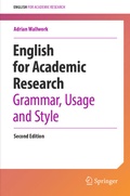 Cover: English for Academic Research: Grammar, Usage and Style - Springer