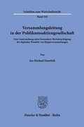 Abbildung von: Versammlungsleitung in der Publikumsaktiengesellschaft. - Duncker & Humblot