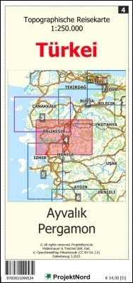 Abbildung von: Ayvalik - Pergamon - Topographische Reisekarte 1:250.000 Türkei (Blatt 4) - MapFox / Projekt Nord