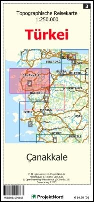 Abbildung von: Canakkale - Topographische Reisekarte 1:250.000 Türkei (Blatt 3) - MapFox / Projekt Nord