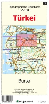 Abbildung von: Bursa - Topographische Reisekarte 1:250.000 Türkei (Blatt 2) - MapFox / Projekt Nord