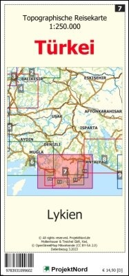 Abbildung von: Lykien - Topographische Reisekarte 1:250.000 Türkei (Blatt 7) - MapFox / Projekt Nord