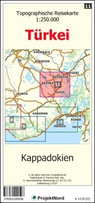 Abbildung von: Kappadokien - Topographische Reisekarte 1:250.000 Türkei (Blatt 11) - MapFox / Projekt Nord