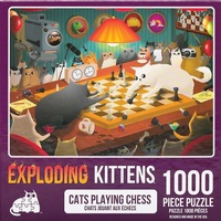 Enlarge image Cover: Exploding Kittens Puzzle: Cats Playing Chess - Asmodee gmbH