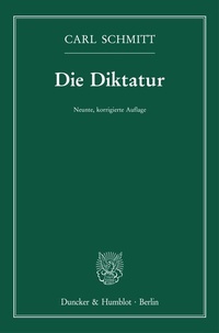 Abbildung von: Die Diktatur. - Duncker & Humblot