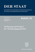 Cover: Verfassung und Krieg in der Verfassungsgeschichte. - Duncker & Humblot