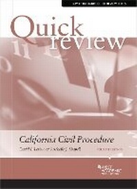 Abbildung von: Quick Review of California Civil Procedure - West Academic Press