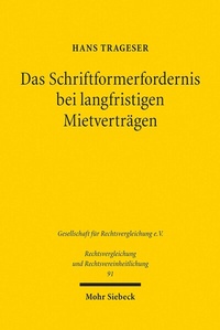 Abbildung von: Das Schriftformerfordernis bei langfristigen Mietverträgen - Mohr Siebeck