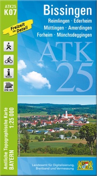 Abbildung von: ATK25-K07 Bissingen (Amtliche Topographische Karte 1:25000) - Landesamt für Digitalisierung, Breitband und Vermessung, Bayern