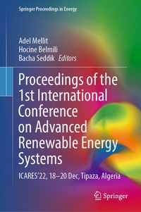 Enlarge image Cover: Proceedings of the 1st International Conference on Advanced Renewable Energy Systems - Springer