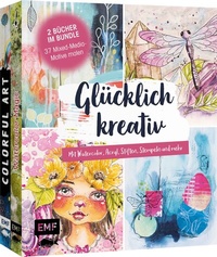 Abbildung von: Glücklich kreativ - Zwei Bücher im Bundle: 37 Mixed-Media-Motive malen - Edition Michael Fischer / EMF Verlag