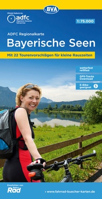 Abbildung von: ADFC-Regionalkarte Bayerische Seen, 1:75.000, reiß- und wetterfest, mit kostenlosem GPS-Download der Touren via BVA-website oder Karten-App - BVA BikeMedia