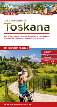 Abbildung von: ADFC-Radtourenkarte IT-TOS Toskana 1:150.000, reiß- und wetterfest, E-Bike geeignet, GPS-Tracks Download, mit Bett+Bike Symbolen, mit Kilometer-Angaben - BVA BikeMedia