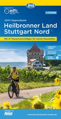 Abbildung von: ADFC-Regionalkarte Heilbronner Land - Stuttgart Nord 1:75.000, reiß- und wetterfest, mit kostenlosem GPS-Download der Touren via BVA-website oder Karten-App - BVA BikeMedia