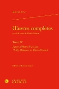 Cover: Oeuvres Completes. Tome IV - Classiques Garnier